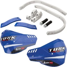 Tusk 1760390027 D-Flex Pro Handguards Silver Bar/Blue Plastics 7/8" Clamp