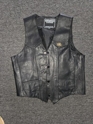 Women's Hudson Leather Motorcycle Vest Size 36