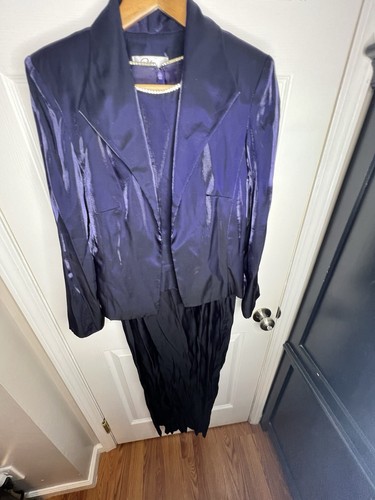 Vestido y chaqueta de noche formal de boda madre de novia púrpura Patra para mujer 10 M - Imagen 11 de 21