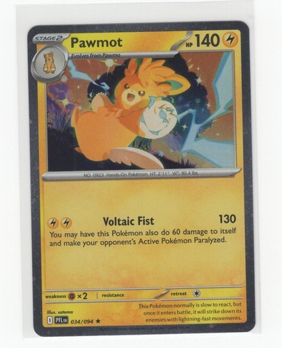 Pokemon Phantasmal Flames 034/094 Pawmot Cosmos Holo EXCLUSIVE