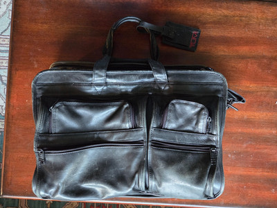 Tumi Expandable Large Briefcase Napa Leather Black