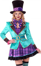 Spooktacular Creations Women's Hatman Costume, Whimsical Halloween Dress Set
