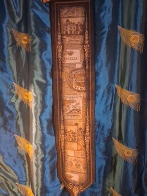 The Manual Woodworkers & Weavers Wine Labels Bell Pull Tapestry 9'' Wide 41'' Long