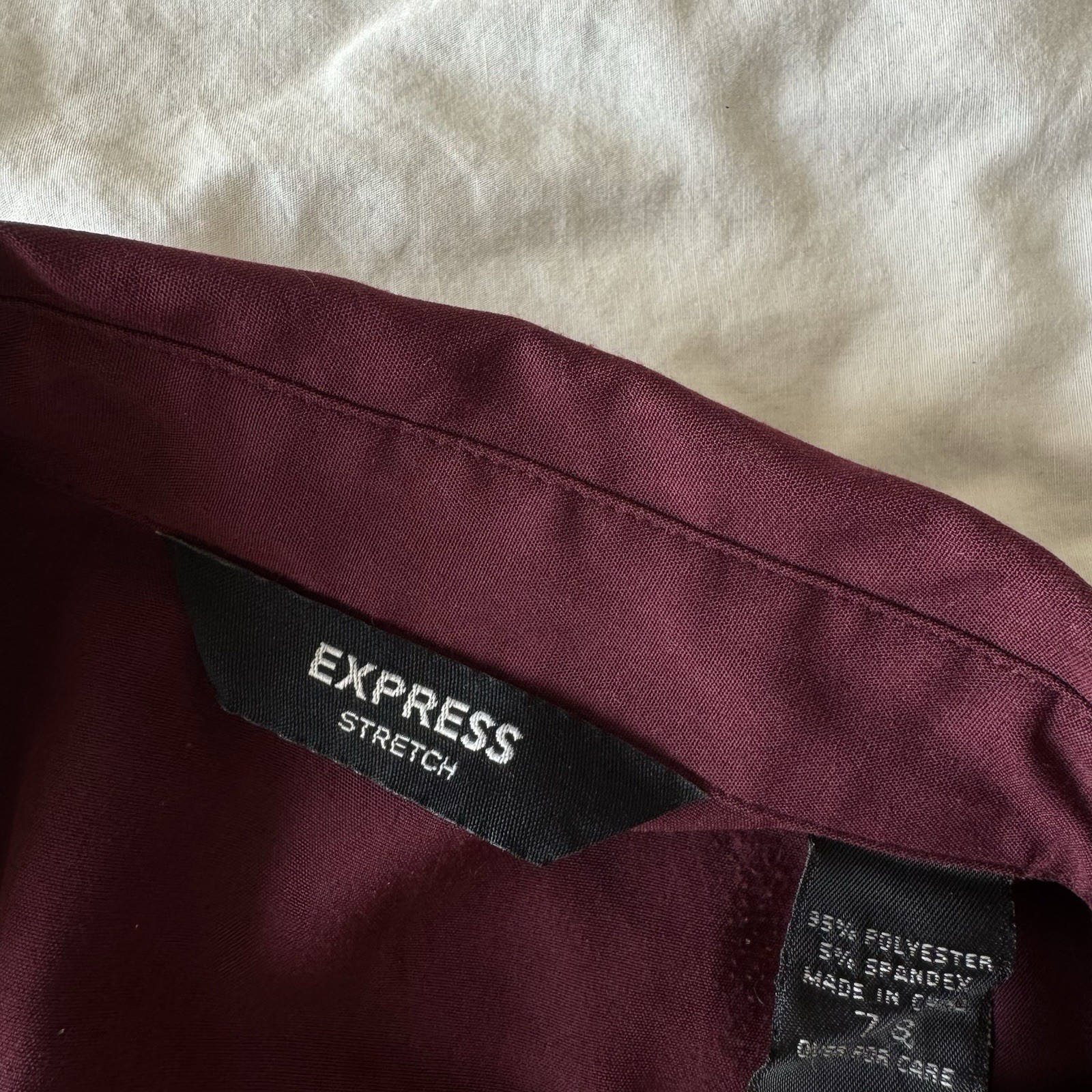 Chic Express Deep Burgundy Button-Down Fitted Shi… - image 4