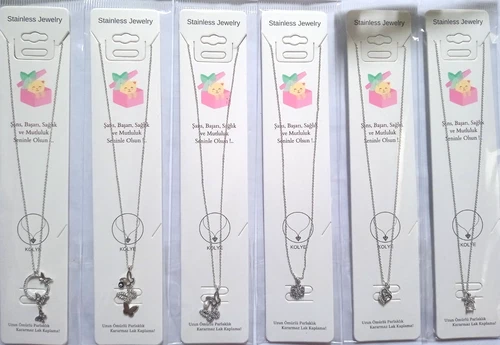 Stainless Steel Lucky Butterfly & Evil Eye Pendant Necklace Gift Set For Women - product listing photo