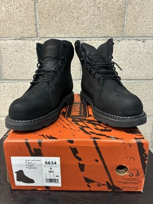 Red Wing 5634 Black Worx Weatherproof Black Boots Size 9 M New