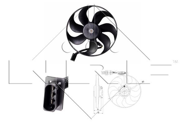 Nrf LüFter MotorküHlung 47064 FüR Vw Seat Audi Skoda 1J1 Avu Bfq Golf Beetle Agr-image