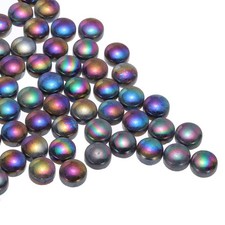 Ceramics Beads,70pcs Flat Ceramics Gemstone Black Iridescent 0.23lbs Pebbles