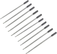 10PCS Metal Pen Refills - Blue and Black 115mm Replacement Ballpoint Pen... 