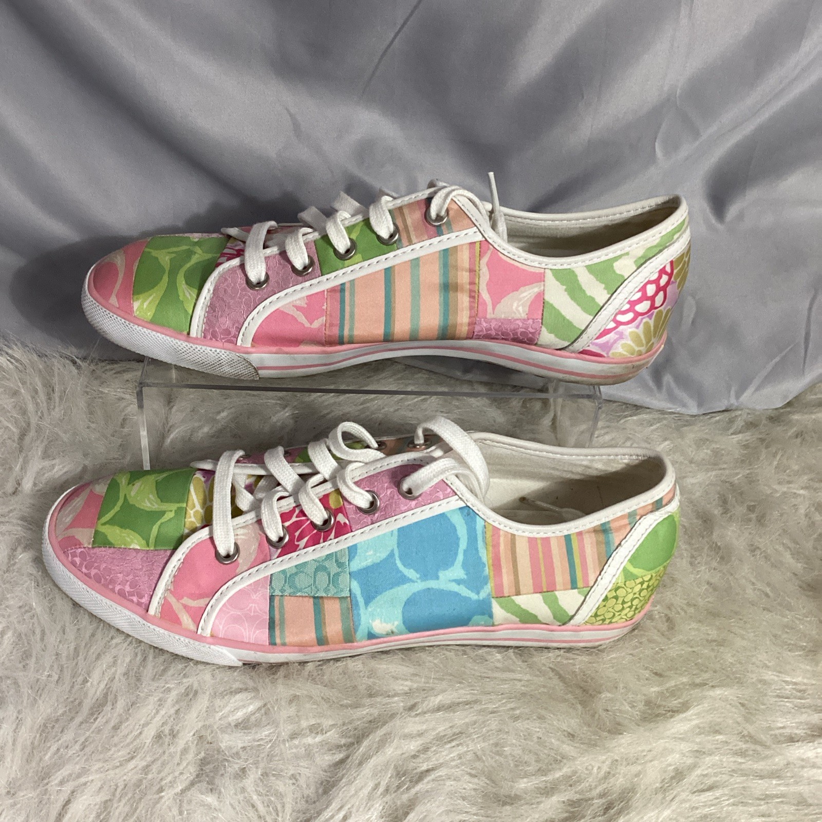 Coach Dawnell Pastel Scribble Patchwork Canvas La… - image 4