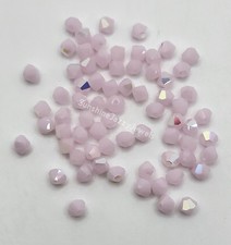 24pc Swarovski Crystal Rose Alabaster AB 4mm Bicone 5301 Beads