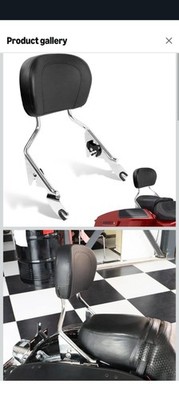 AUFER Detachable Upright Passenger Backrest Sissy Bar w/Back Rest Pad Compatible