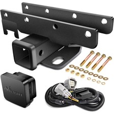 Universal 2 Inch Rear Bumper Tow Trailer Hitch Receiver Kit with 4-Pin Wiring