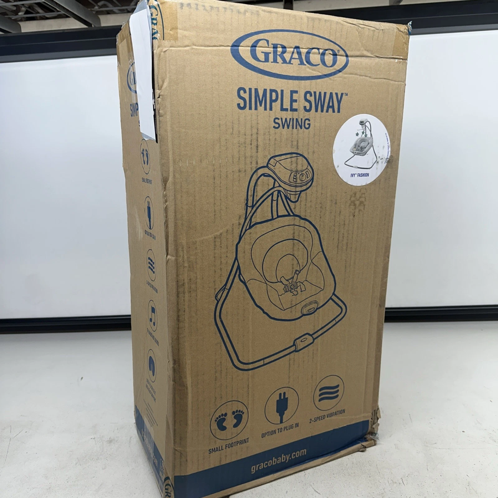 Graco Simple Sway Swing Ivy Fashion Side To Side Swaying Motion Open Box
