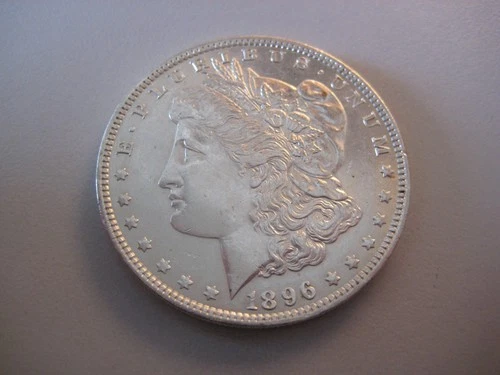 1896 BU GEM MORGAN SILVER DOLLAR UNC MS+  almost PL COIN