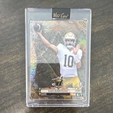 Wild Card Sam Hartman 7 Card Studs Rookie Serial Numbered 4/7 Football 2024. rookie card picture