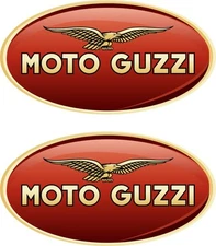 Fits Moto Guzzi Logo Motorcycle Gas Fuel Tank Vinyl Decals Stickers Set of 2