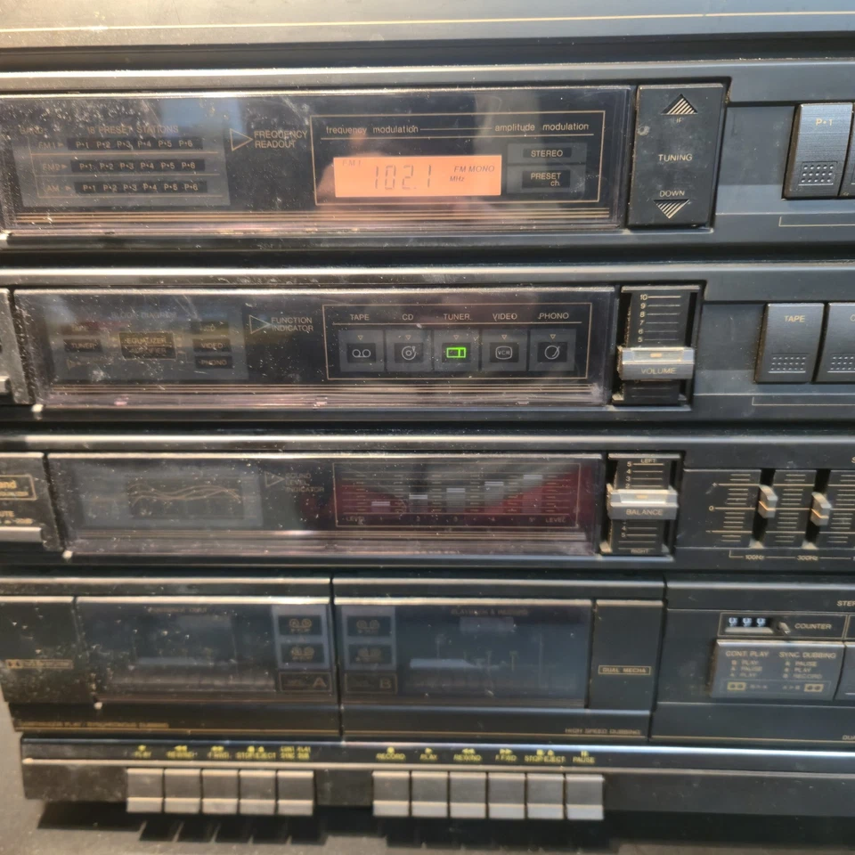 Sanyo DXT-600 проигрыватель пластинок двойной кассетный радио плеер - включается - непроверенный - Изображение 4 из 4