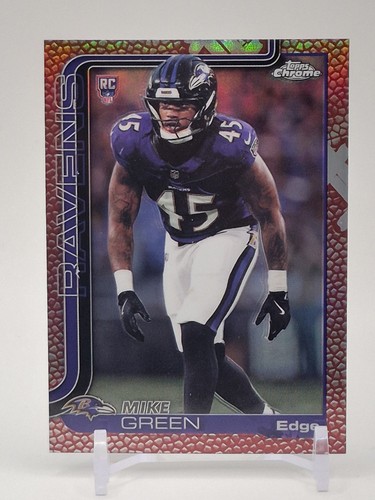 2025 Topps Chrome Leather Refractor Rookie #376 Mike Green Baltimore Ravens