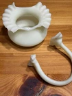 Fenton CUSTARD PATTERN Satin Glass BASKET Poppies Pale Yellow 1970s Glow Uranium