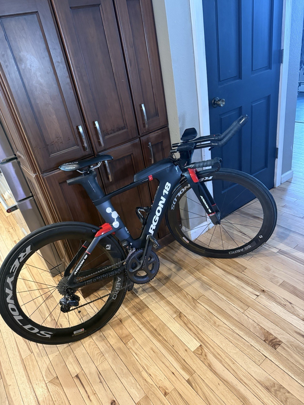 Argon 18 E-119+ Triathlon Bike XS 700C Black/Red Aerobar Lightweight