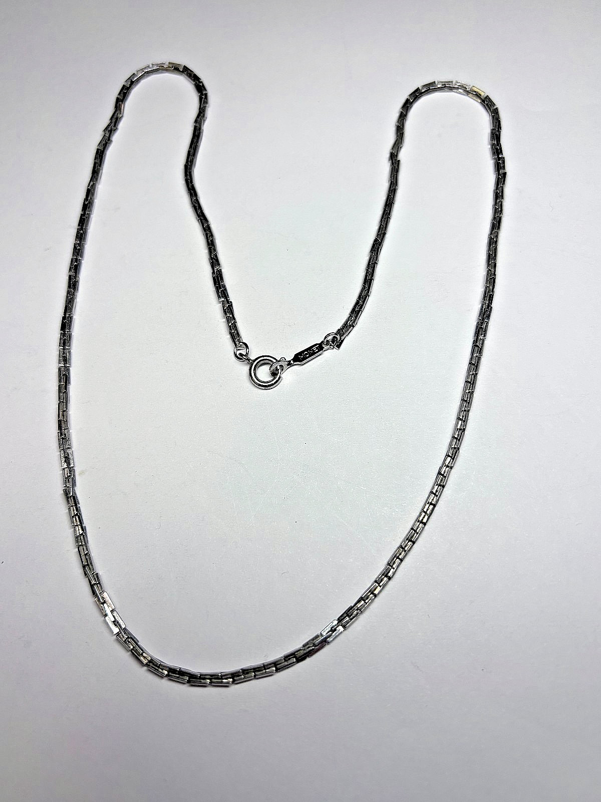 MONET Silver Tone Rectangular Link Chain Necklace - image 2