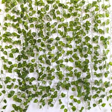 12 Pack Fake Vines for Room Decor Artificial Ivy Greenery Garland Hanging Pla...