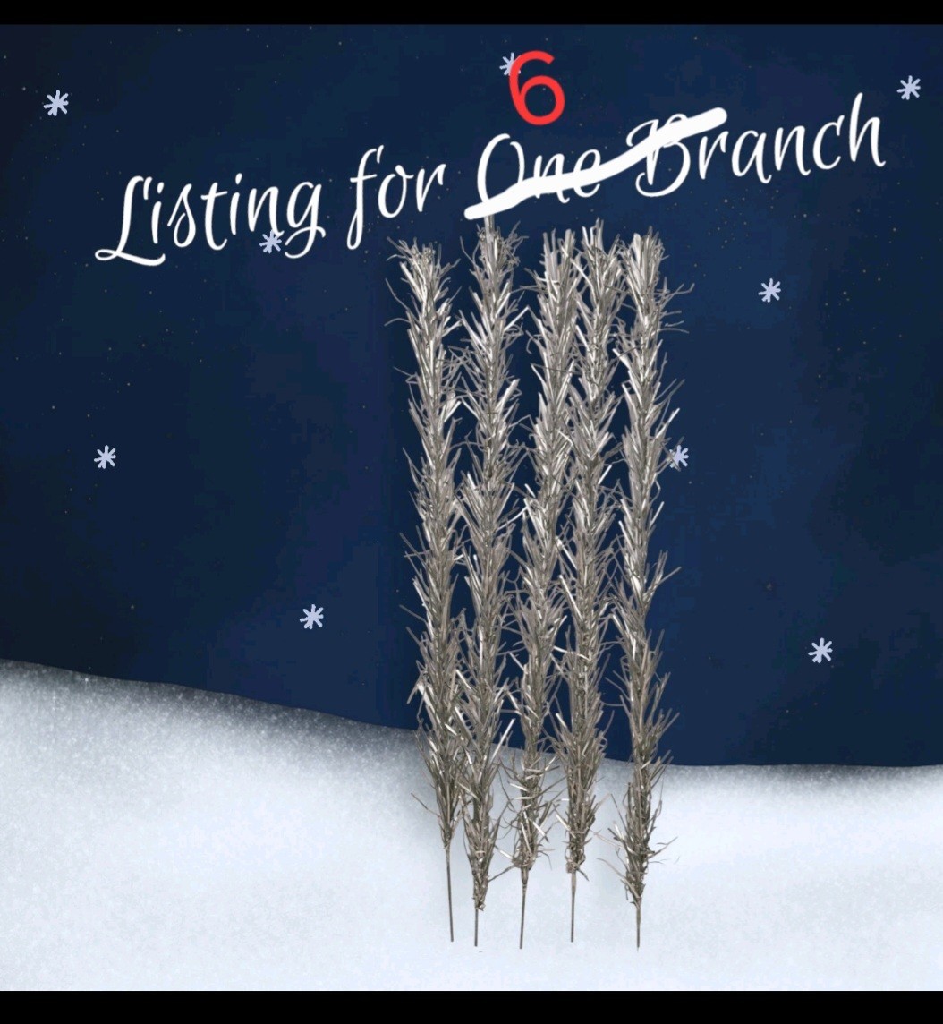 6 Vintage Aluminum Christmas Tree Branch 29" For 7' Fairyland Craft House Tree