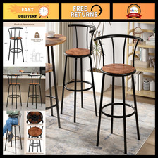 Swivel Bar Stools Set of 2 with Backrest, Vintage Brown Counter Height Chairs fo