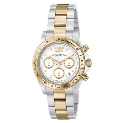 Invicta Men's Watch Speedway White and Gold Tone Dial Chronograph