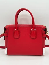 MICHAEL KORS NWT Mercer Red Belted SM LTHR Satchel Purse Handbag Crossbody Women