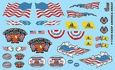 Gofer-Racing US Flags & Banners - Plastic Model Vehicle Decal - 1/24-1/25
