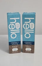 Hello Antiplaque + Whitening Fluoride Free Toothpaste 4.7 oz 2 Pack sealed 🪥