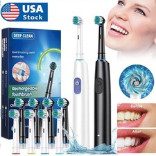 Pro Rotating Electric Toothbrush Rechargeable With 4 Brush Heads 5 Modes Timer