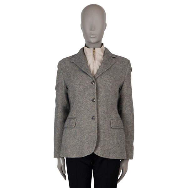 Grey Melange Tweed & Nylon 2-in-1 Jacket 42 M