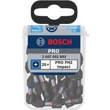 Bosch PH2 Impact Screwdriver Bits Pack Of 25 Boxed 2607002803