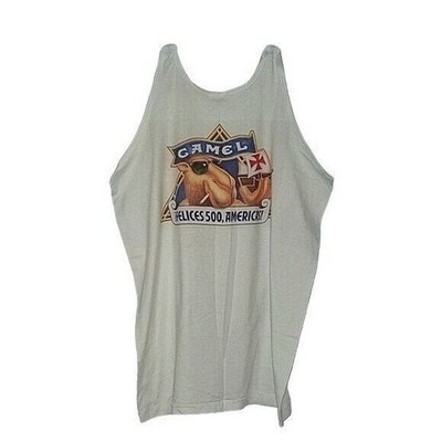 Camel Tank Top ¡Felices 500 Americas! Graphic Sleeveless Shirt XL retro vintage