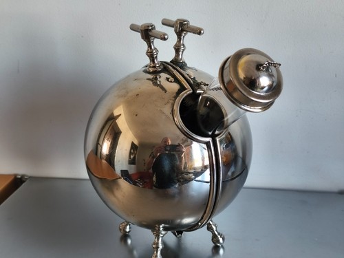 Antike schwedische Kaffeepumpa Kaffeemaschine Glaskugel im Metallhalter Vintage - Bild 9 von 14