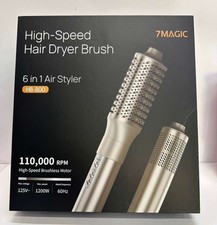 7MAGIC 6 in 1 Multi Hair Styler Dryer Brush, 110,000 RPM High-Speed, Negative Io