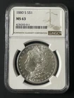 1880 S Morgan Silver Dollar MS 63 NGC $1