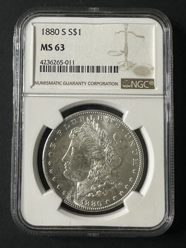 1880 S Morgan Silver Dollar MS 63 NGC $1