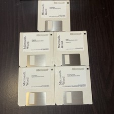 Lot of 5 Vintage Microsoft Works V3.0 3.5" Floppy Disks for Apple Macintosh
