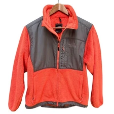 The North Face Womens Fleece Denali Thermal Jacket Coat Outdoor Orange Gray M