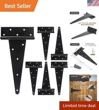 Versatile 12-Inch T-Strap Heavy Duty Hinges for Wooden Gates  Fences - 6 PCS