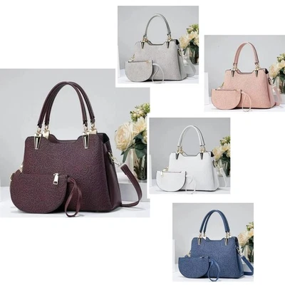 SUPERBIA Boutique Handtasche Spitze Print Muster Damen Kunstleder S-Medium Beuteltasche Schultertasche