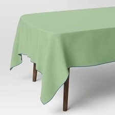 84"x60" Green/Blue Tablecloth Cotton Machine Washable Room Essentials
