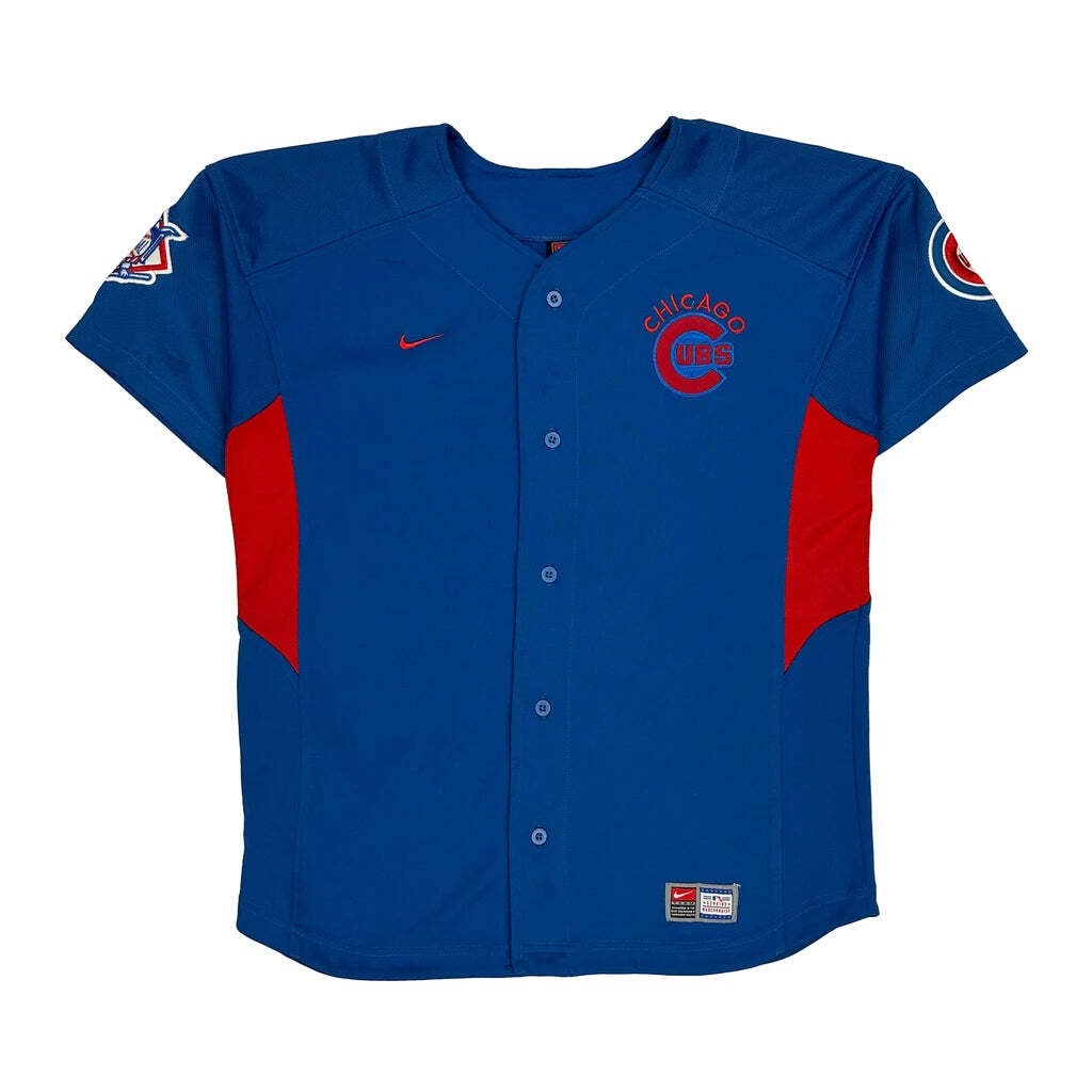 Chicago Cubs Nike Graphic Football Jersey - XL Blue Polyester
