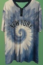New York Yankees Jerry Garcia #24 Tie-Dye Jersey Blue White Unisex Adult XL