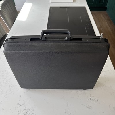 Samsonite Hartschalen Aktentasche schwarz Vintage mit Schlüssel Made in France