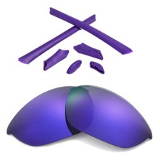 Walleva Purple Polarized Lenses with Rubber Kit For Oakley Half Jacket
